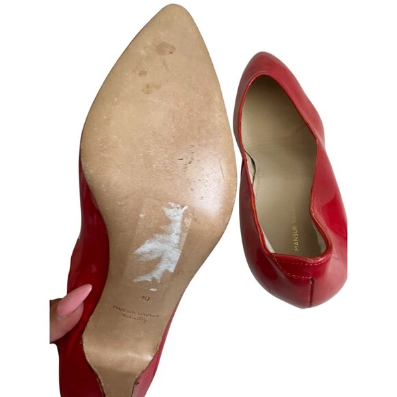MANSUR GAVRIEL Red Patent Leather Kitten Heels Size 40 / 10 - Picture 8 of 10
